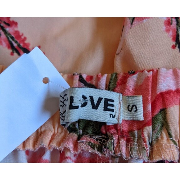 LF Short Floral Cinched Sides High Rise Elastic Waist Pull On Tropical Small - Picture 9 of 10